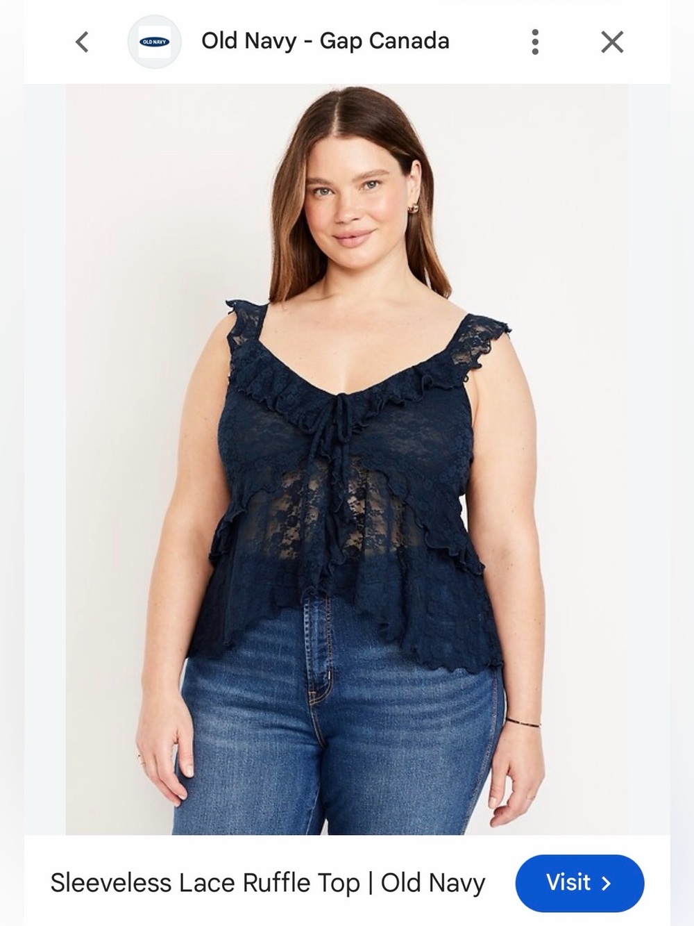 Sleeveless Lace Ruffle Top - Picture 3 of 3
